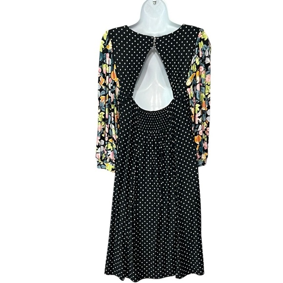Maeve By Anthropologie Sawyer Balloon-Sleeve Tunic Floral Polka Dot Mini Dress - Picture 6 of 10
